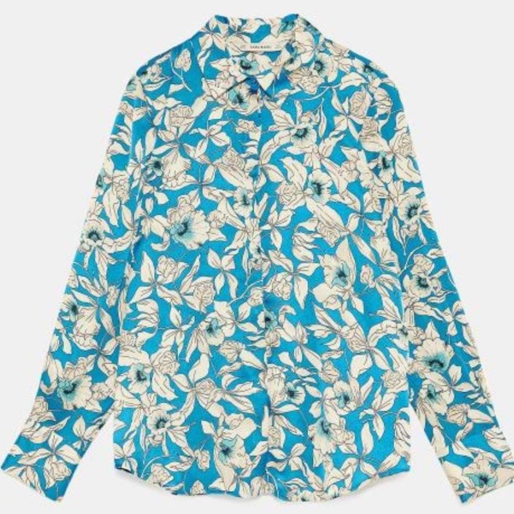 Zara Satin Feel Collared top